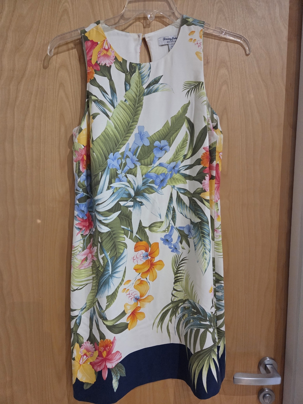 Tommy Bahama Sleeveless Tropical Floral Silk Dress - White Multi